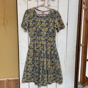 LulaRoe | Yellow and Blue Dress | Small